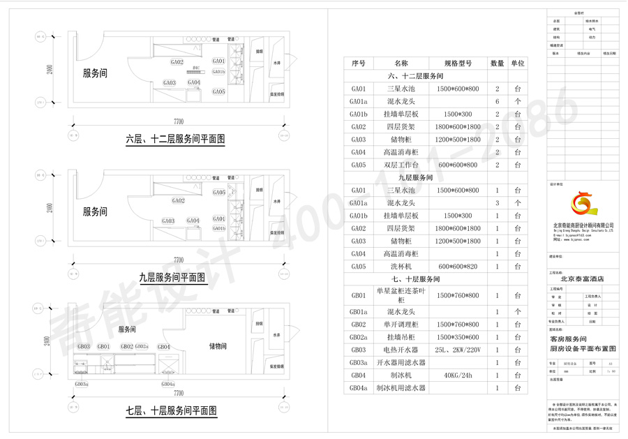 北京泰富酒店宴会厨房设计平面图